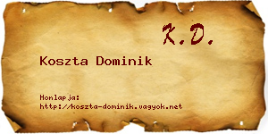 Koszta Dominik névjegykártya
