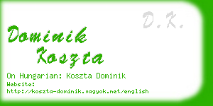 dominik koszta business card